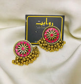Oxidized Studs-13 (Golden/Pink)